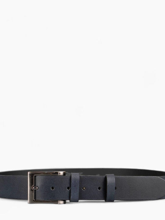 Men's Belt Leather Blue