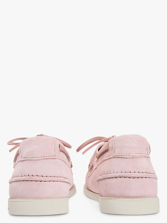 Δερμάτινα Γυναικεία Boat Shoes σε Ροζ Χρώμα
