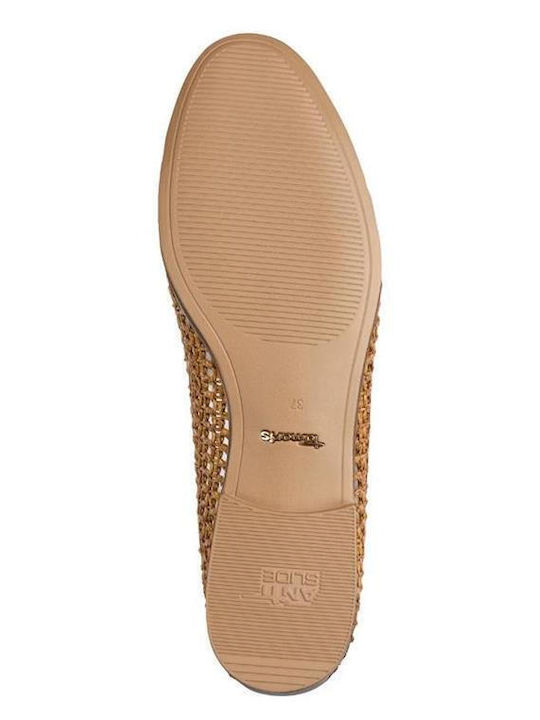 Leather Women's Loafers in Tabac Brown Color