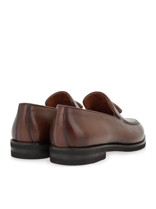 Leder Herren Mokassins in Tabac Braun Farbe