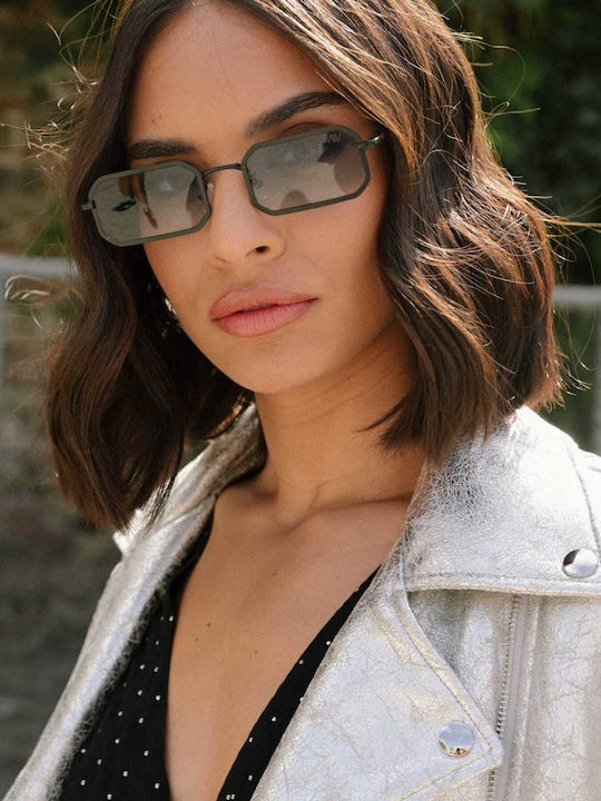 AV Sunglasses Verano Unisex Sunglasses with Black Metal Frame and Gray Lens