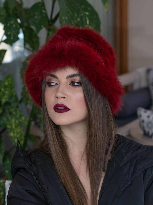 Elusso. Furry Women's Hat Burgundy