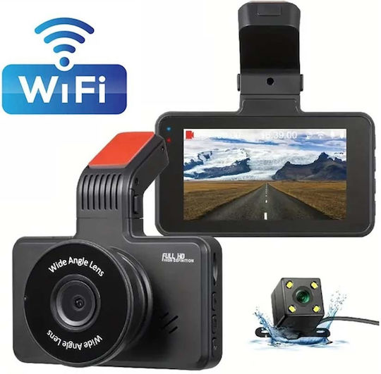 Baideluo Car DVR Camera 2MP Full HD 1920x1080p Dash Camera WiFi Black Front Rear Camera WiFi Motion Detection Loop Recording G-sensor Bai-y19aw 717029117684