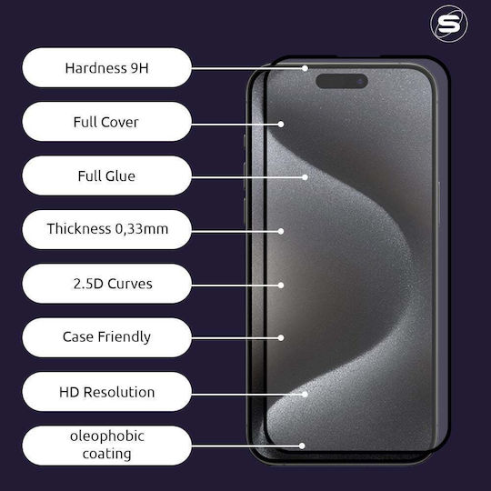 Hardy Glass Sonique Premium Series HD Full Cover 9H Compatible with Xiaomi Xiaomi 17 5G Black