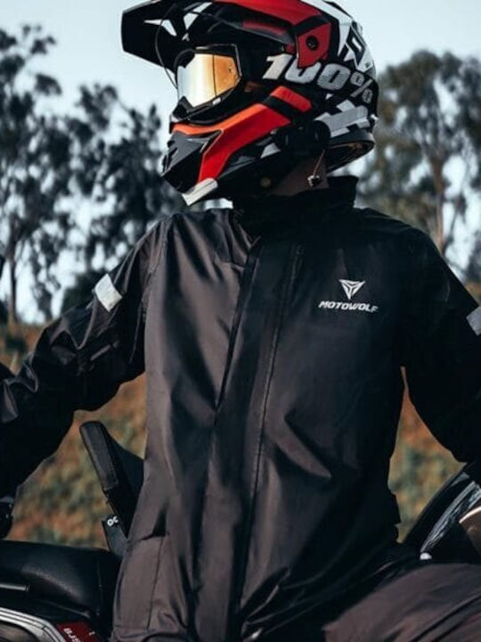 Motowolf Mdl 0401 Motorcycle Rain Set Pants Jacket 2xl Black