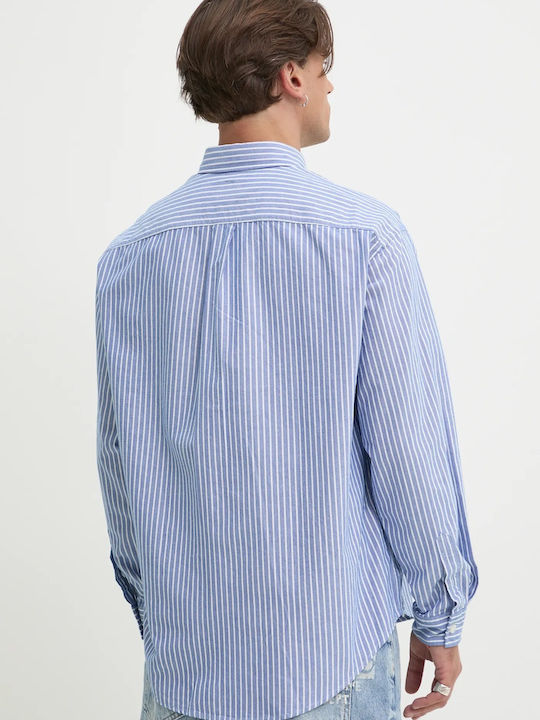 Long Sleeve Cotton Shirt Blue