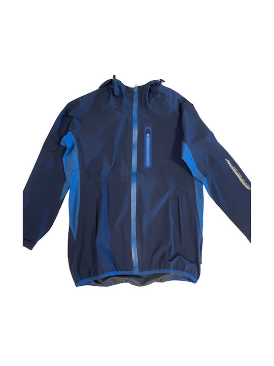 Παιδικό Casual Μπουφάν Αντιανεμικό με Επένδυση Navy Μπλε