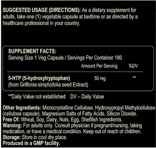 Fuel Up 5-htp 50mg 180 Φυτικές Κάψουλες