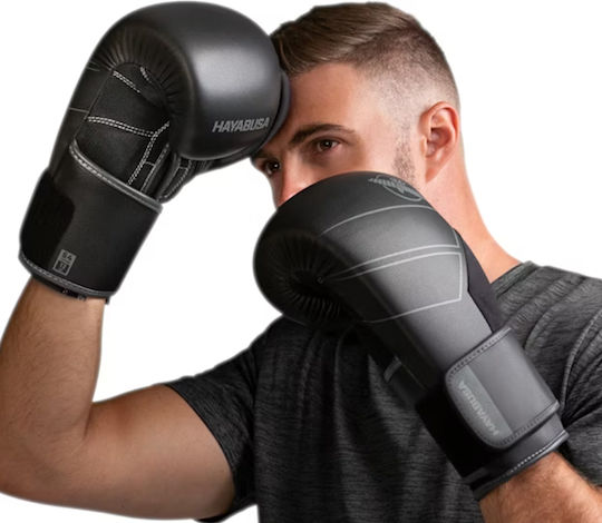 Hayabusa S4 Γάντια Πυγμαχίας Δερμάτινα για Αγώνα Μαύρα