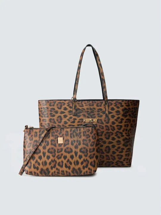 Replay Geantă de damă Shopper De umăr Maro FW3553.006.A2003D-X082