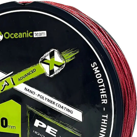 Νήμα Oceanic Team Tai Advanced X Pex8 100m Dark Red – Ισχυρό 8κλωνο Νήμα Βαριά Χρήση 0.80mm