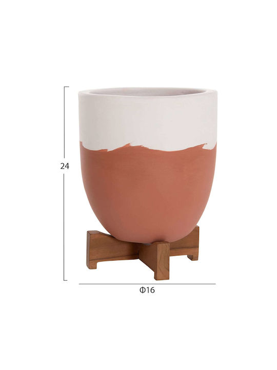 Freebox Комплект 2 Саксии White & Terracotta - Teak