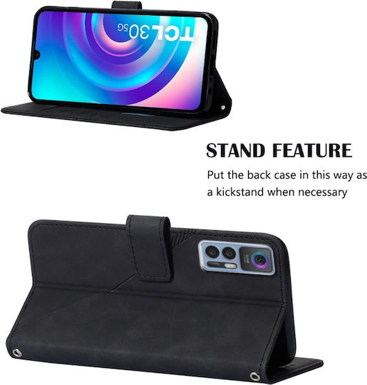 Book Piele / Silicon Negru (TCL 30 / 30+ / 30 5G - TCL 30 / 30+ / 30 5G)