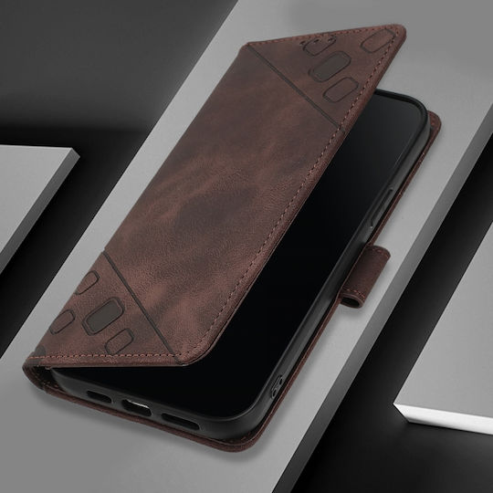 Skin Feel Embossed Wallet Piele / Silicon Maro (TCL 50 NXTPAPER 5G / TCL 50 Pro NXTPAPER 5G)
