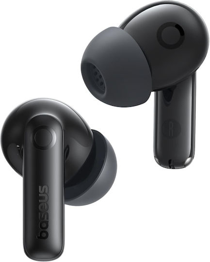 Baseus Bass BP1 Pro In-ear Bluetooth Handsfree Ακουστικά με Αντοχή στον Ιδρώτα και Θήκη Φόρτισης Cosmic Black