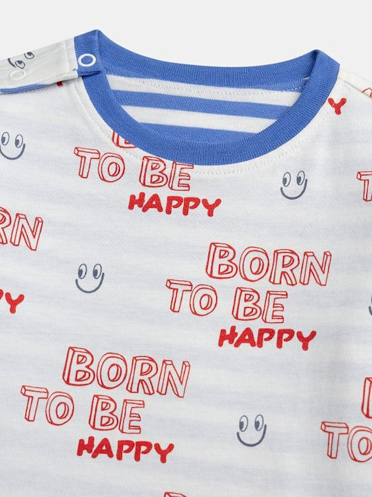 Kinderhemd Langarm Blau Happy Stripes