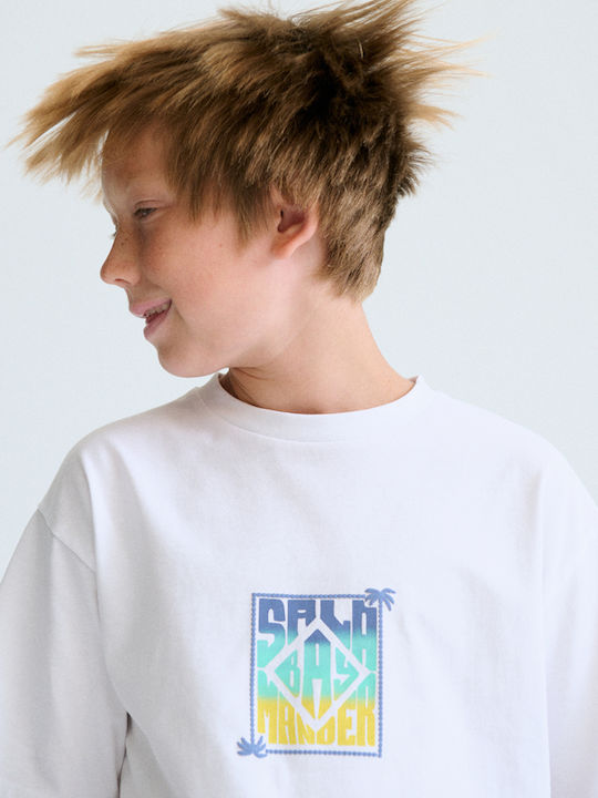 Mayoral T-shirt Λευκό, Λεμονί