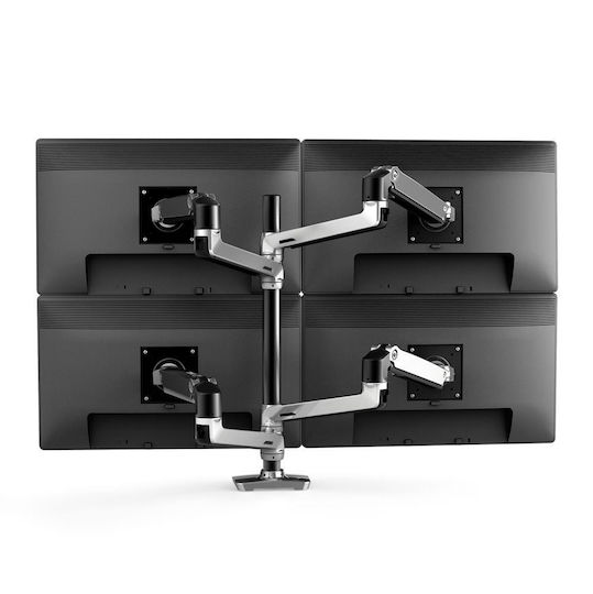 Ergotron LX Dual Stacking Schreibtisch Halterung für 2 Monitore bis 40" mit Arm Silber