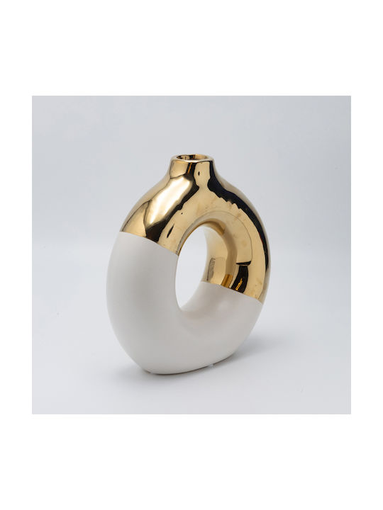 Decorative Vase White 20.5x7.5x20.5cm
