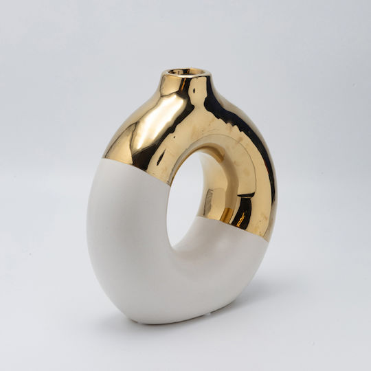 Βάζο Κεραμικό Λευκό 20.5x7.5xΥ20.5cm