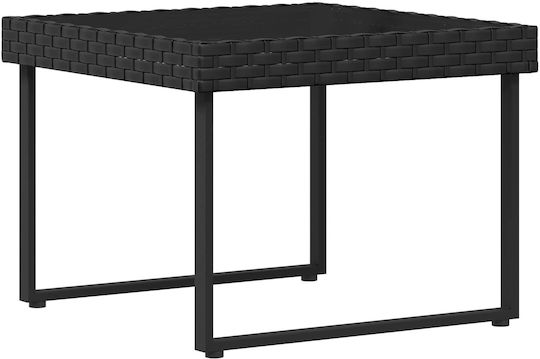 Outdoor Living Room Set 2 Pieces Black with Pillows