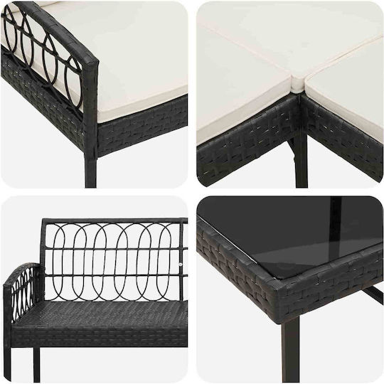Living Room Set 2 Pieces Black with Pillows Living Room Set 2 Pieces Black with Pillows