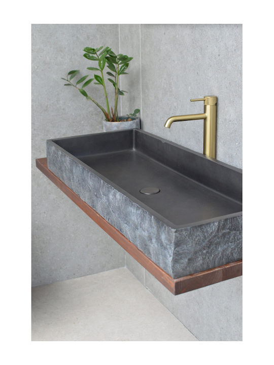 Countertop Sink Porcelain 80x40x12cm Black