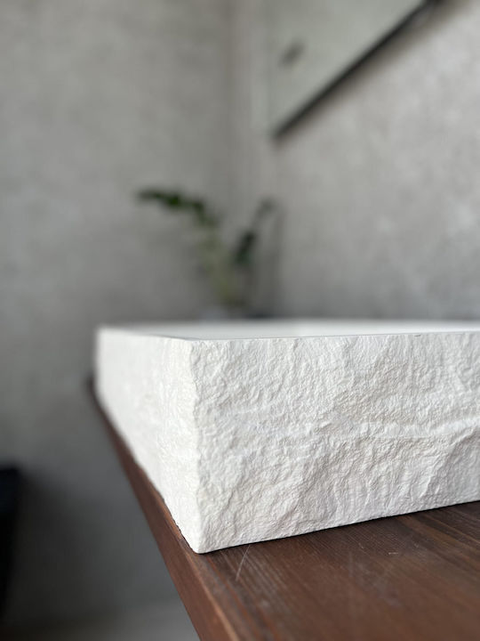 Deasupra Blatului Chiuvetă Porțelan 80x40x12cm Alb