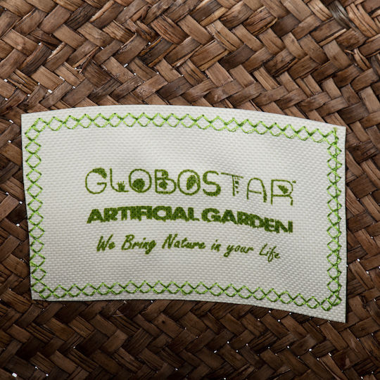 Globostar Artificial Garden Skiathos 20346 Διακοσμητικό Ψάθινο Καλάθι Κασπώ Γλάστρα Flower Pot Καφέ Φ26cm X Υ26cm