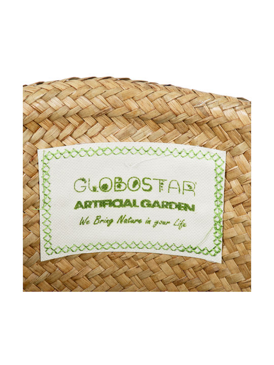 Globostar Artificial Garden Cecilia 20343 Decorative Wicker Basket Planter Flower Pot Beige Φ26cm X H26cm
