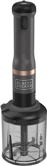 Black & Decker Blender de Mână cu Tijă din Inox Negru
