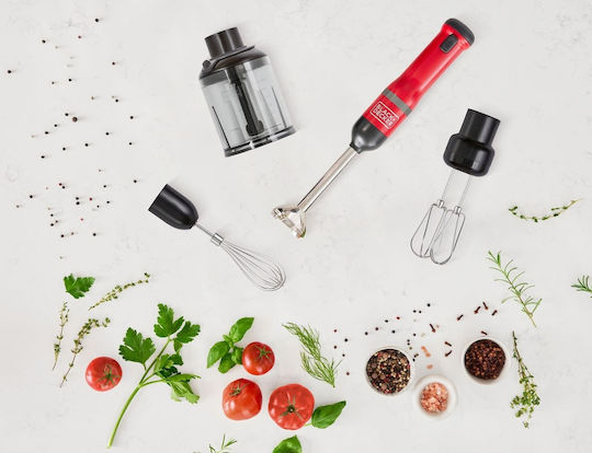 Black & Decker Handmixer mit Inox-Stab Rot