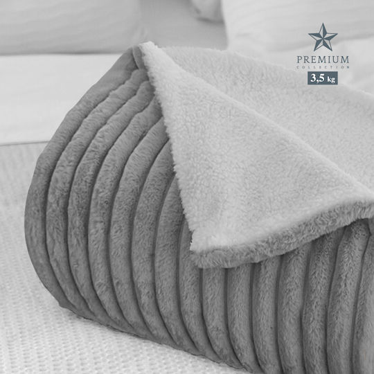 Isadore Lorraine Premium Κουβέρτα Sherpa Υπέρδιπλη 220x240εκ. Γκρι
