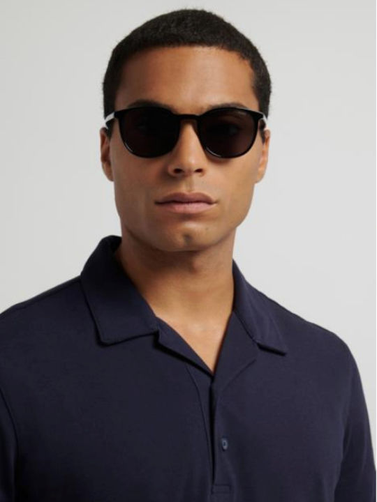 Boss Unisex Sunglasses With Black Horn-Rimmed Frame And Black Lens HG 1400 G/S 807/IR
