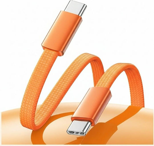 Usams USB 2.0 Cable USB-C male - USB-C 60W PD Πορτοκαλί 1.2m SJ783USB02