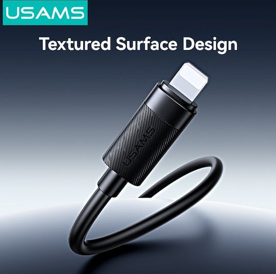 Usams Редовна USB-A към Lightning кабел 12W Черен 1м (SJ778USB01)