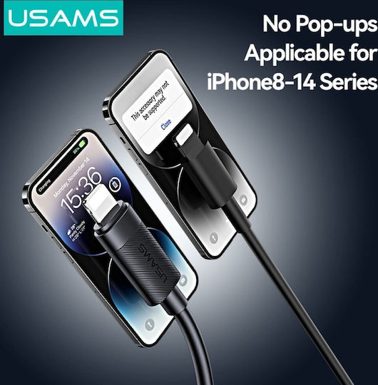 Usams Редовна USB-A към Lightning кабел 12W Черен 1м (SJ778USB01)