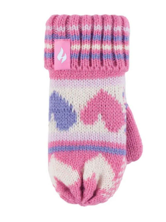 Kids Beanie Set with Gloves Pink