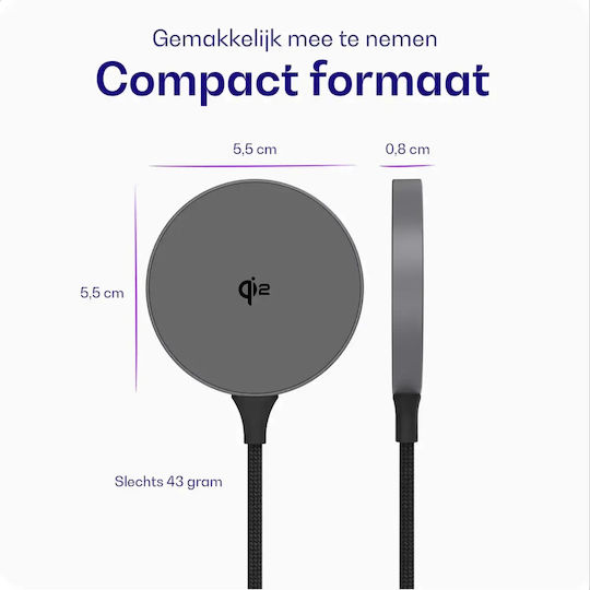 Buddi Φορτιστής Magsafe 15W Γκρι