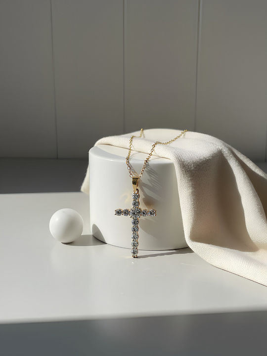 Chrysothemiss Woman Cross Heavenly Spark White Zircon Eco Copper