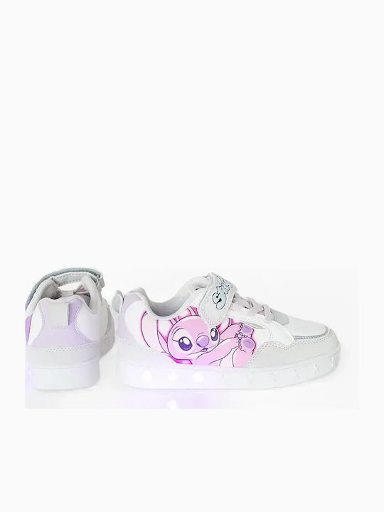 Kids Sneakers with Hoop & Loop Closure White