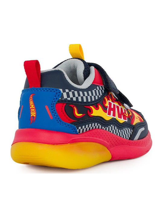 Hot Wheels Παιδικά Sneakers με Σκρατς & Φωτάκια Πολύχρωμα