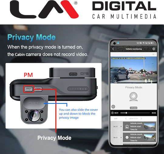 LM Digital X202-G421 Κάμερα DVR Αυτοκινήτου Wi-Fi, GPS