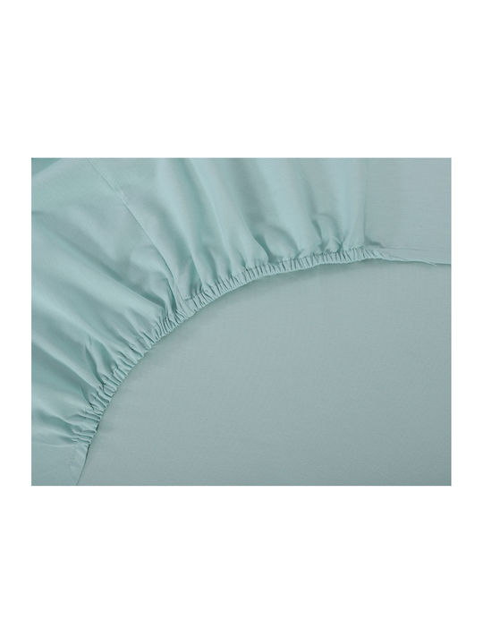 Silk Fashion Sheet for Single Bed with Elastic 105x200cm. Misty Jade