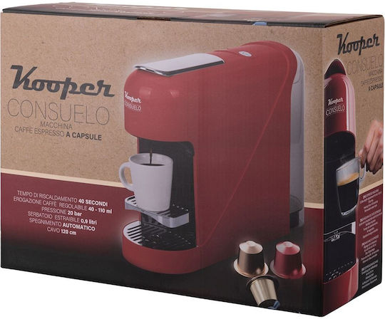 Kooper Consuelo Pod Coffee Machine Pressure 20bar Red