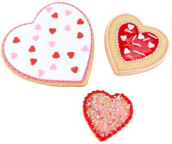 Set 3 Keksausstecher Herzformen Valentinstag PME