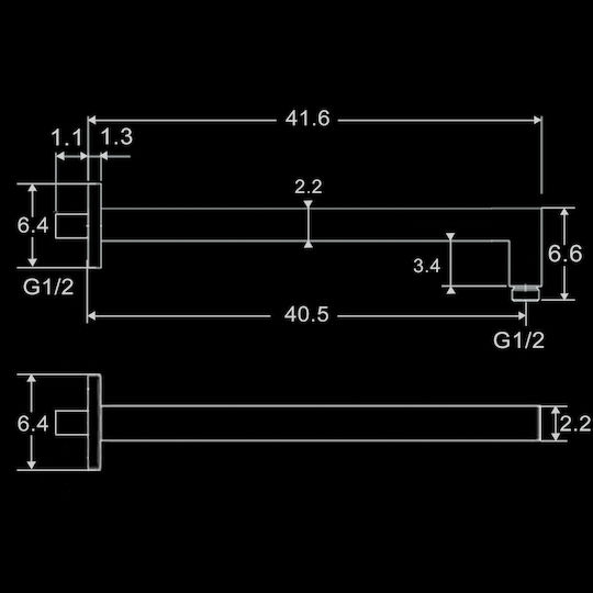 Vinci Vincirain Family V772127 Mattschwarzer Duscharm-Verlängerung