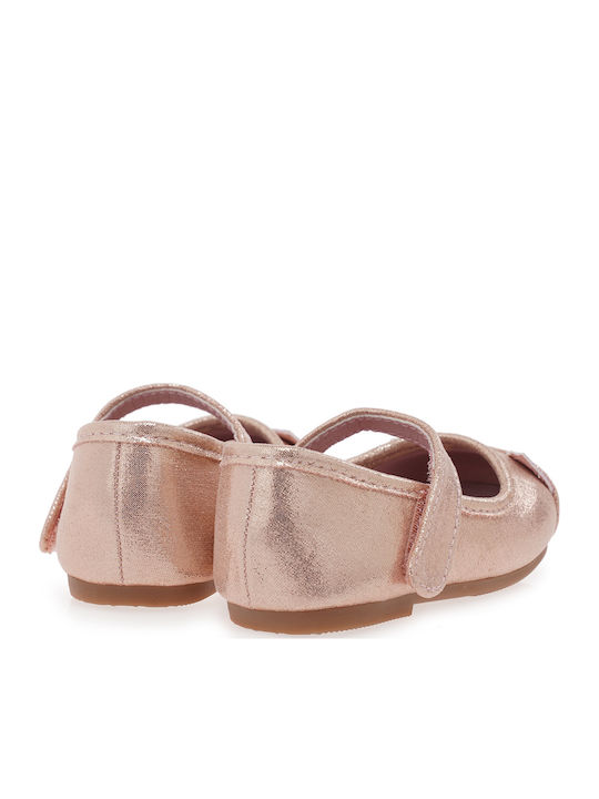 Kids Pumps & Ballerinas Anatomic With Hoop & Loop Closure Fabric Pink