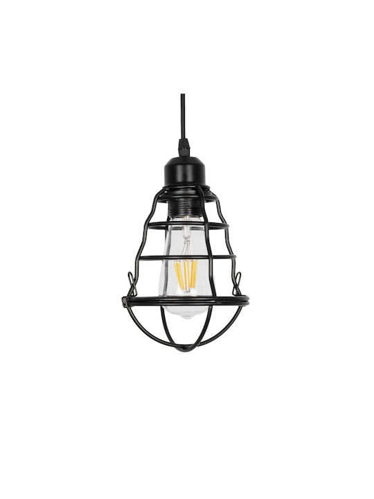 GloboStar Aldo Pendant Light Black with Socket E27 15x15x24cm