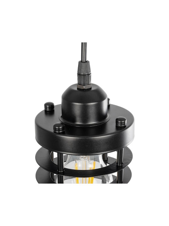GloboStar Darsey Pendant Light Black with Socket E27 10x10x19cm